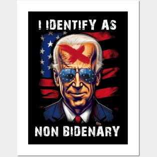 I Identify As Non Bidenary 4th Of July Posters and Art